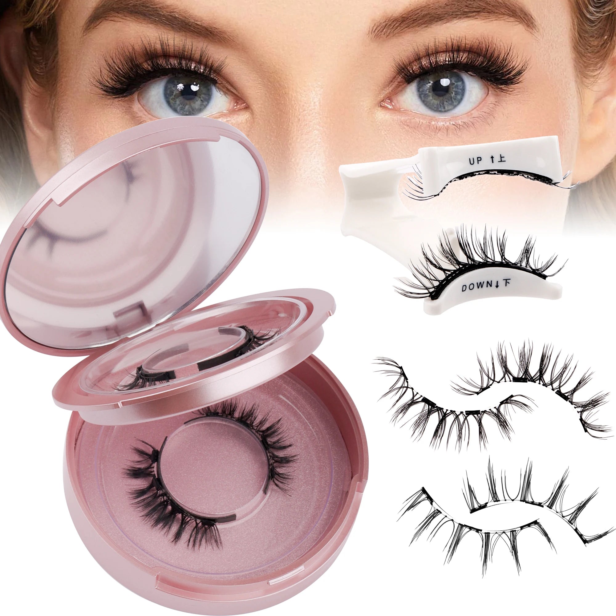 GEMERRY Magnetic Eyelashes with Applicator Natural Look Reusable Soft Strip False Lashes No Glue Makeup Kit Easy to Wear  Remove
