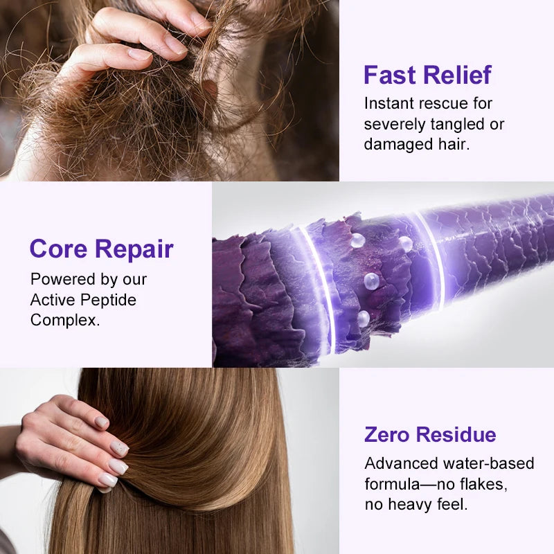 PURC Keratin Hair Treatment Leave-In Hair Mask Straightening Repair Damaged Frizz Smooth Shiny Hair Cream Hair Care Products