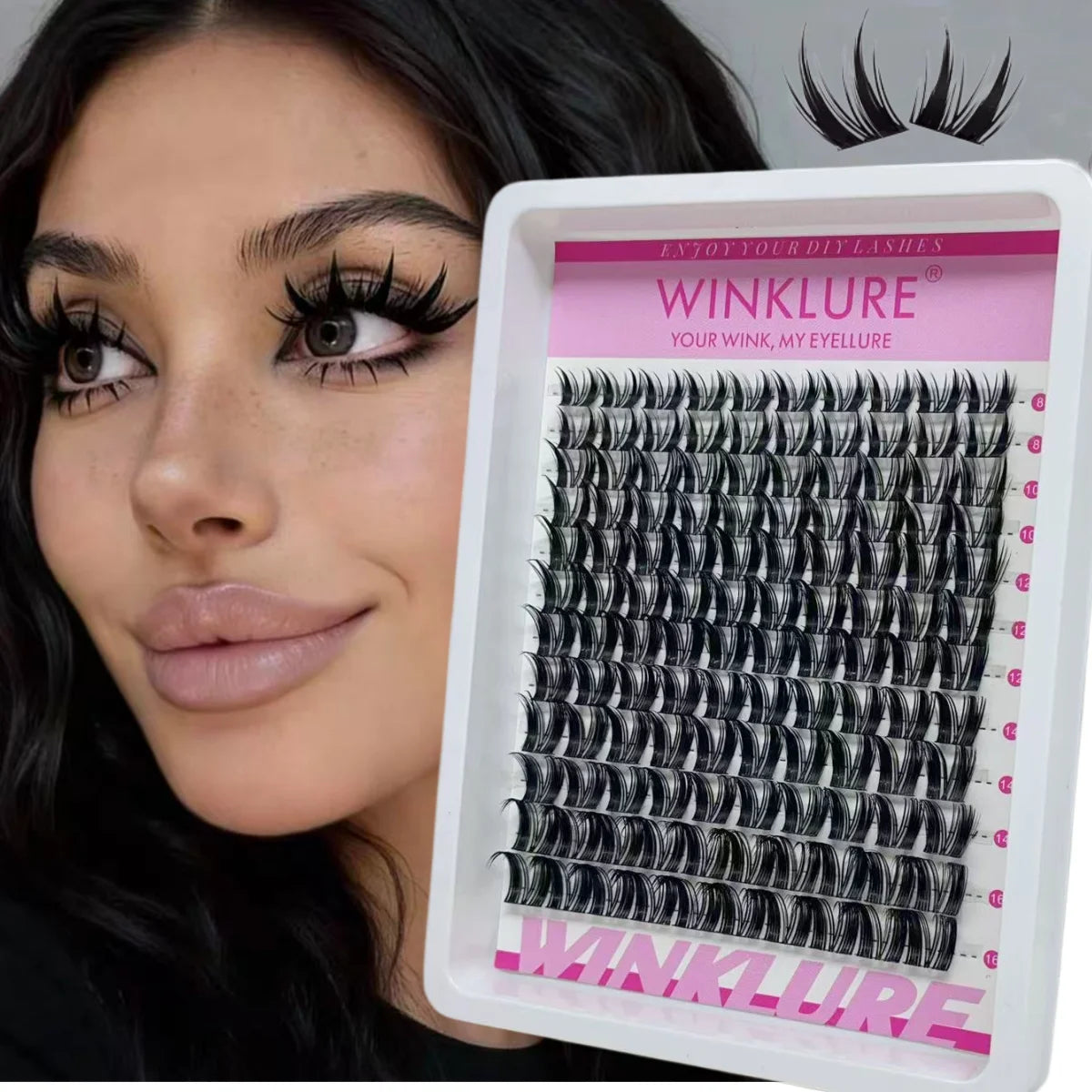 WINKLURE Manga Lash Clusters Spiky Eyelash Clusters Natural Lash Extensions Wispy Lashes Clusters Anmie Style Individual Lashes