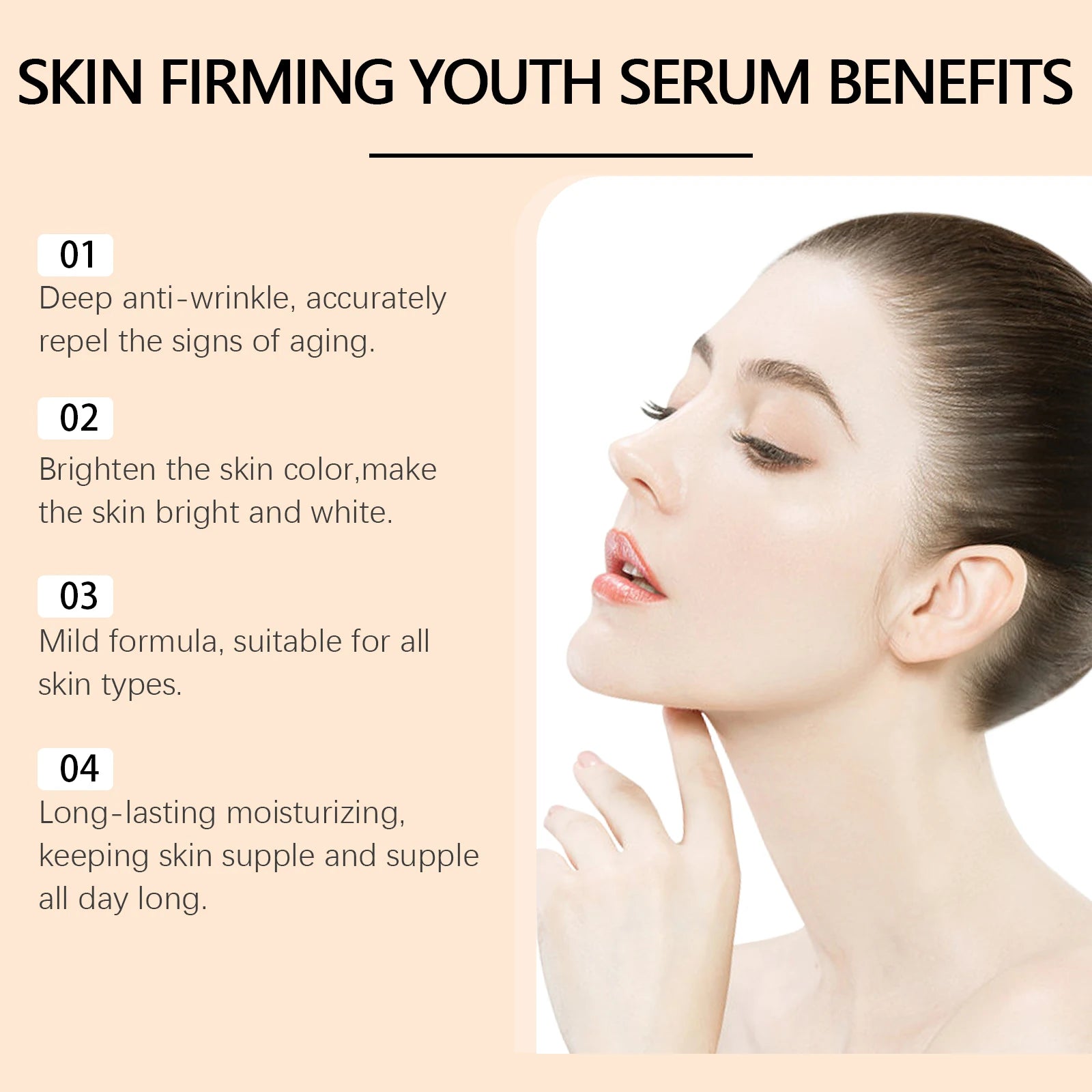 HOYGI Vitamin C Retinol Serum Shrink Pores Fade Fine Line Improve Dark Spot Skin Brightening Moisturizing Smooth Daily Care 50ml