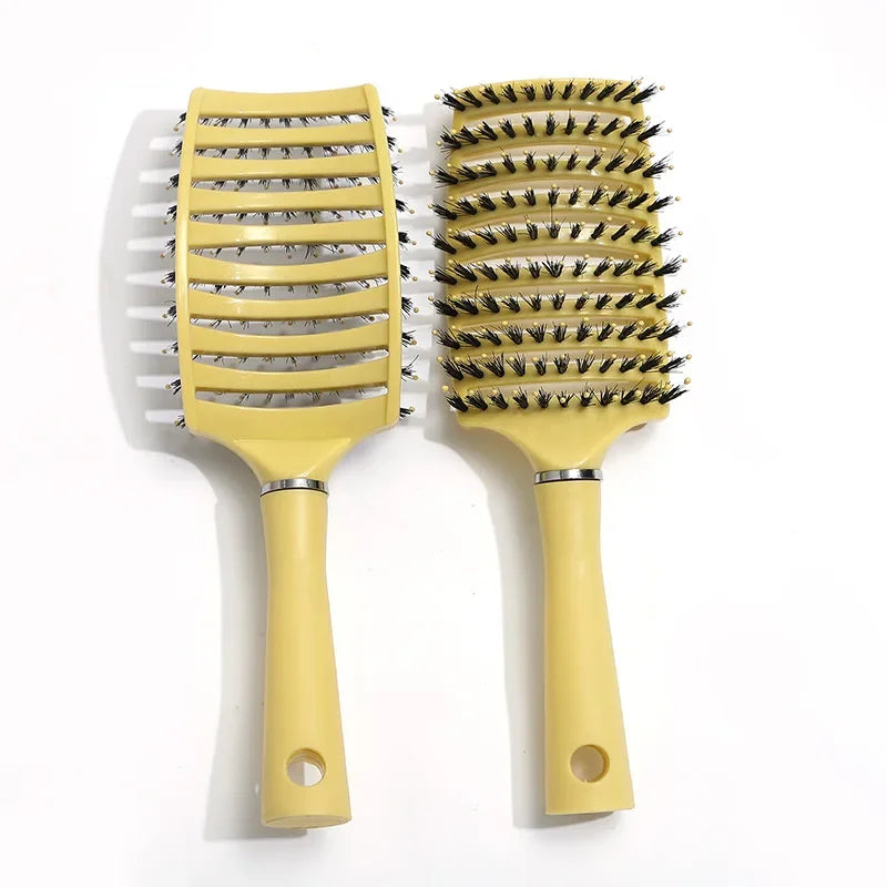 Women Wet Curly Detangle Hair Brush Hair Brush Scalp Massage Comb Hairbrush Bristle&Nylon Salon Hairdressing Styling Accessories