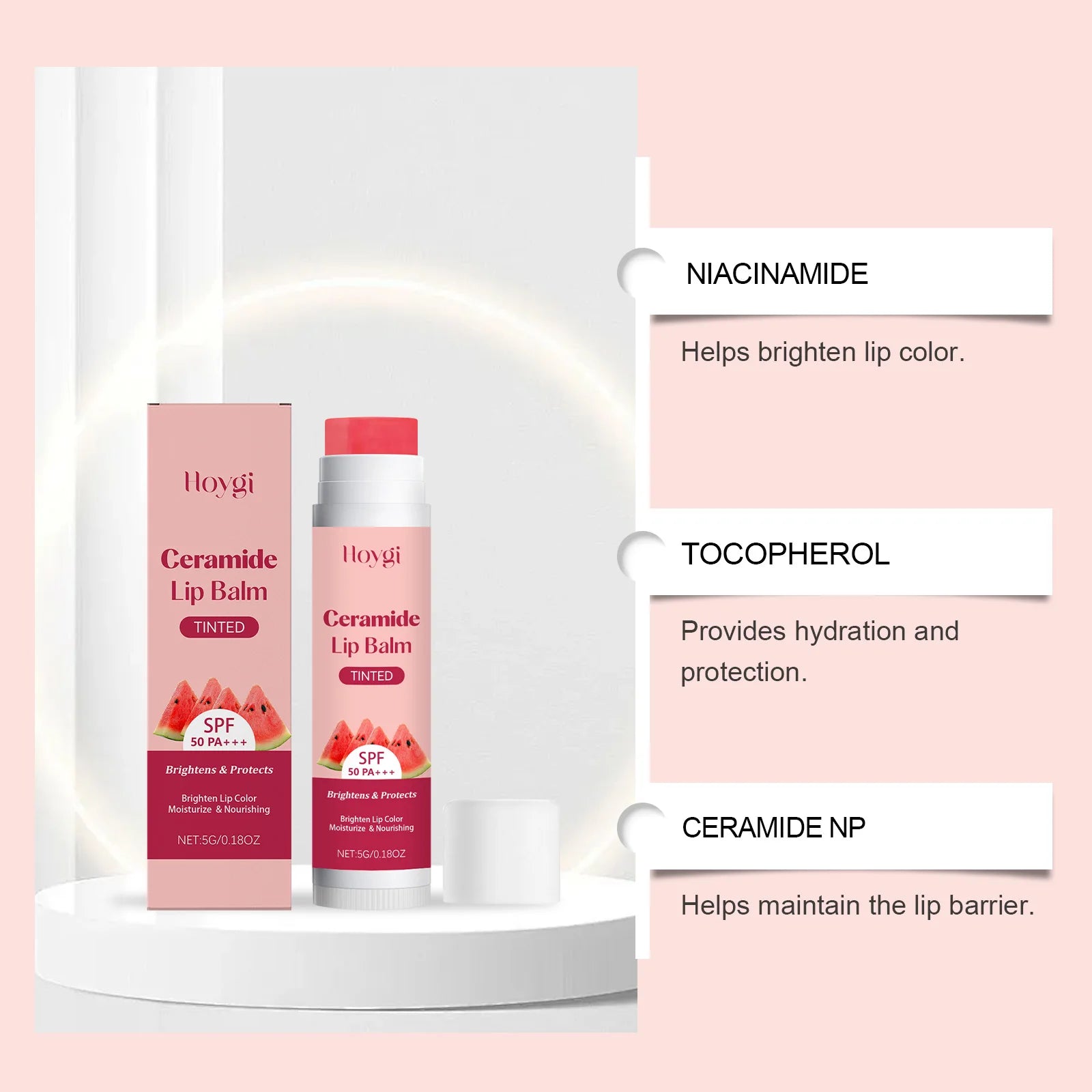 Sun Protective Lip Balm SPF50+ Nourishing Beetroot Brightening Ceramide Kojic Acid Moisturizing Fade Lip Lines Lipstick For Lips