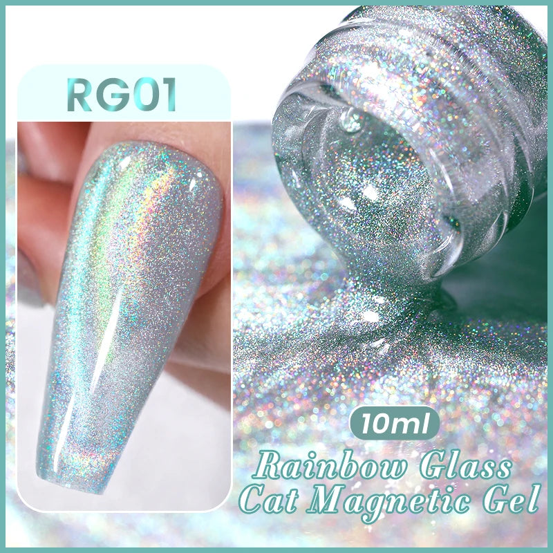 BORN PRETTY 10ml Rose Gold Cat Magnetic Gel Polish Pink Orange Soak Off UV LED Varnis Semi Permanent for Nail Art Design at Home