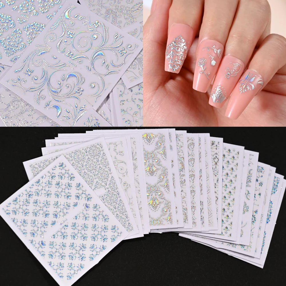 30Pcs 3D Halloween Cartoon Ghost Spider Bat Pumpkin Nail Stickers Mixed Punk Black Halloween Nail Decal 5x6cm Manicure Slider &*