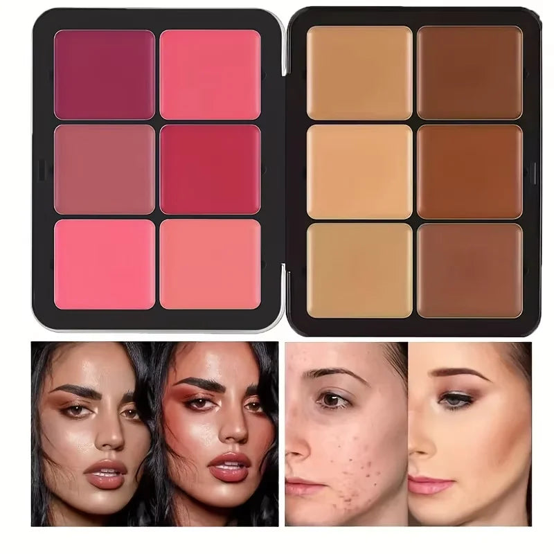 12 Color Concealer Palette Full Coverage Matte Face Concealer Kit for Dark Circles, Blemishes & Contouring