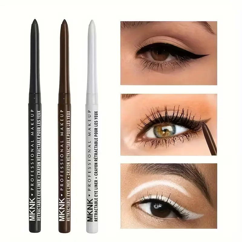 Auto Rotating Eyeliner Gel Pencil &Lip Liner,Easy to Color High Pigment Eye Makeup Pen,Waterproof Long Smudge Resistant Cosmetic