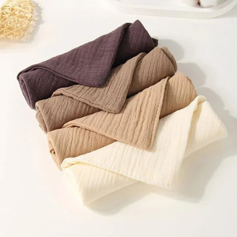 J15U 4Pcs Baby Wipes Cloths Handkerchief Square Drool Bibs Washcloths Nursing Towel