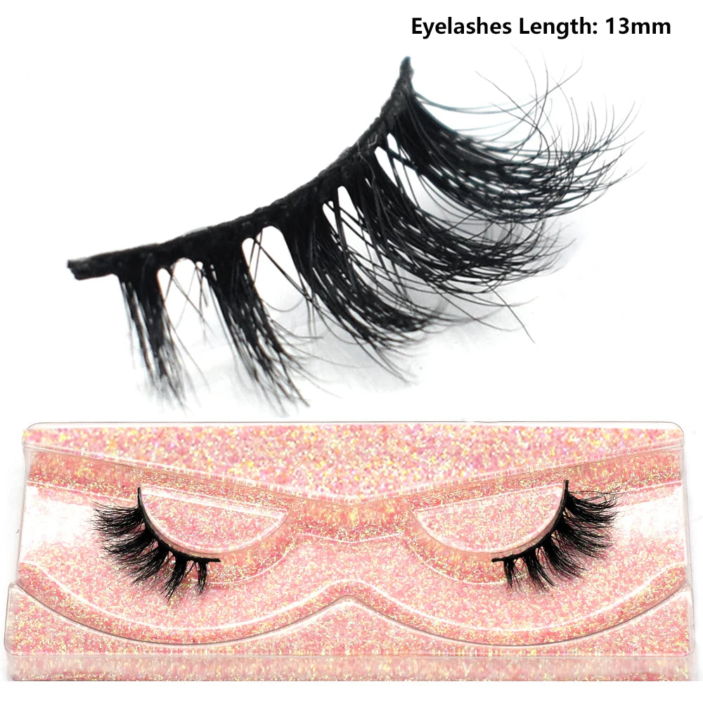 Half Lashes Short Mink Eyelashes Fluffy Soft False Eyelashes Wispy Cross Strip Eye Lashes Natural Mink Eyelash Extension Makeup