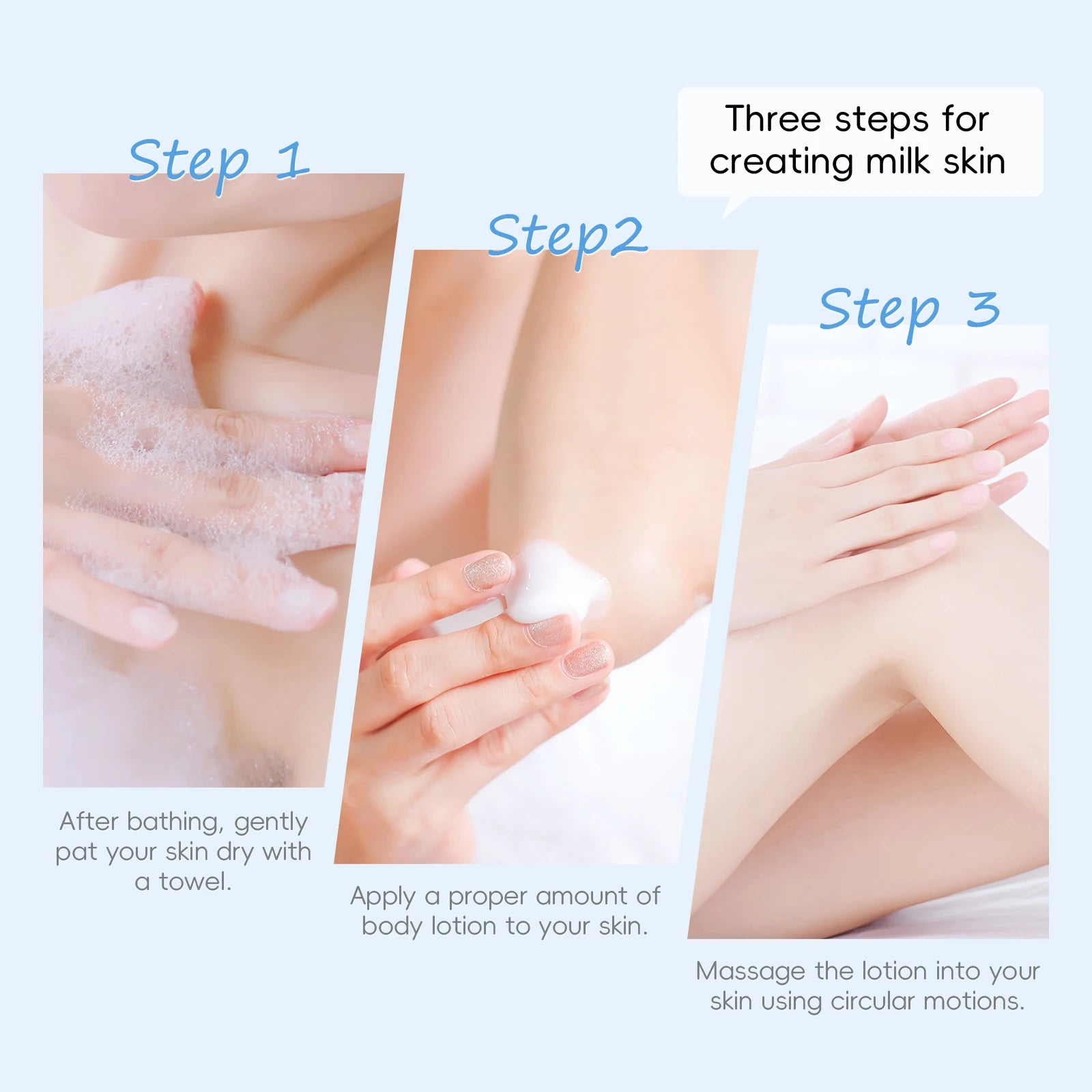 LAIKOU Milk Body Lotion 200g Deep Hydrating Smoothing Nourishing Shea Butter Daily Body Moisturizer