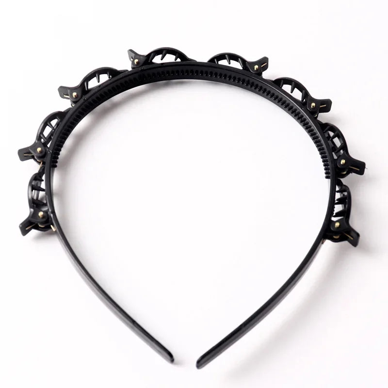 2024 New Double Bangs Hairstyle Hair Clips Hairpin Head Hoop Twist Plait Clip Front Hairclips Hair Hoop Women Headband Headwear