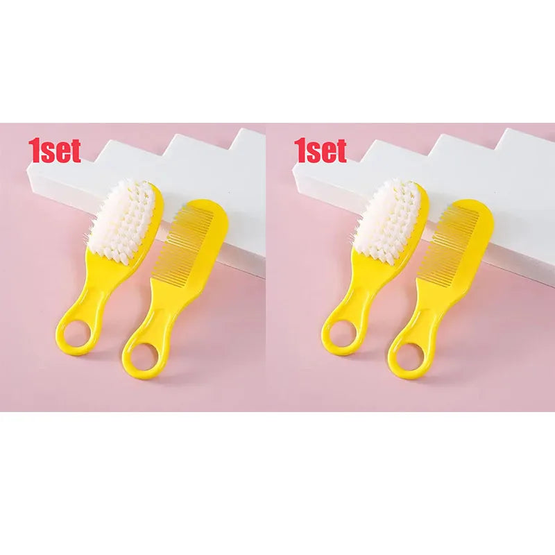 1/2Set Baby Hairbrush Comb Portable Newborn Infant Toddlers Soft Hair Brush Head Massager Comb Set Baby Kid Hair Care Supplies