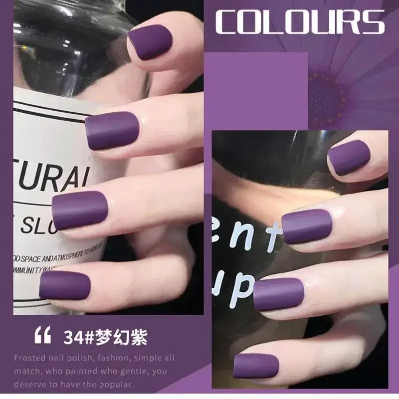 12ml Frosted Nail Polish Quick Dry Long Lasting No Baking Matt Semi-permanent Nail Art Nail Gel Varnish Manicure Tools