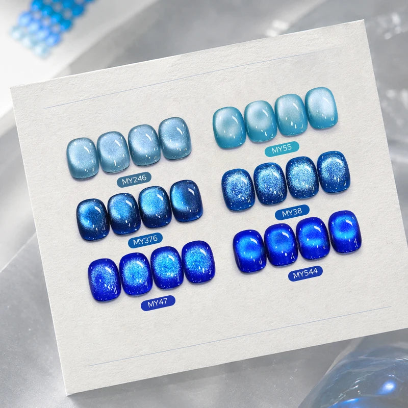 BORN PRETTY 10ml Blue Cat Magnetic Gel Nail Polish for Summer Semi Permanent UV Gel Varnish Soak Off Nail Supplies Manicure DIY