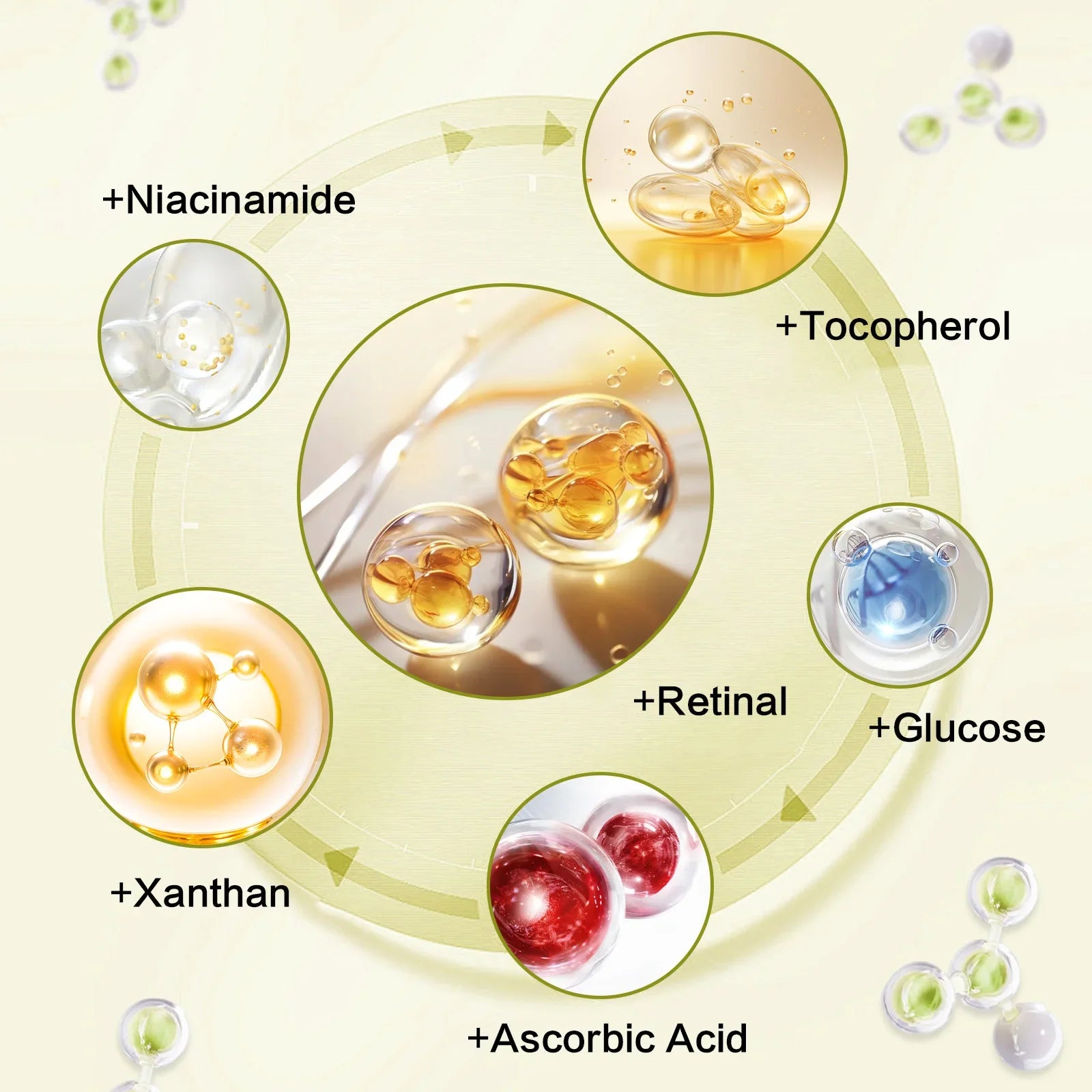 Retinol Vitamin C Hydrating Shot Tightening Booster Face Cream Eye Serum Lightening Dark Circles Firming Moisturizer