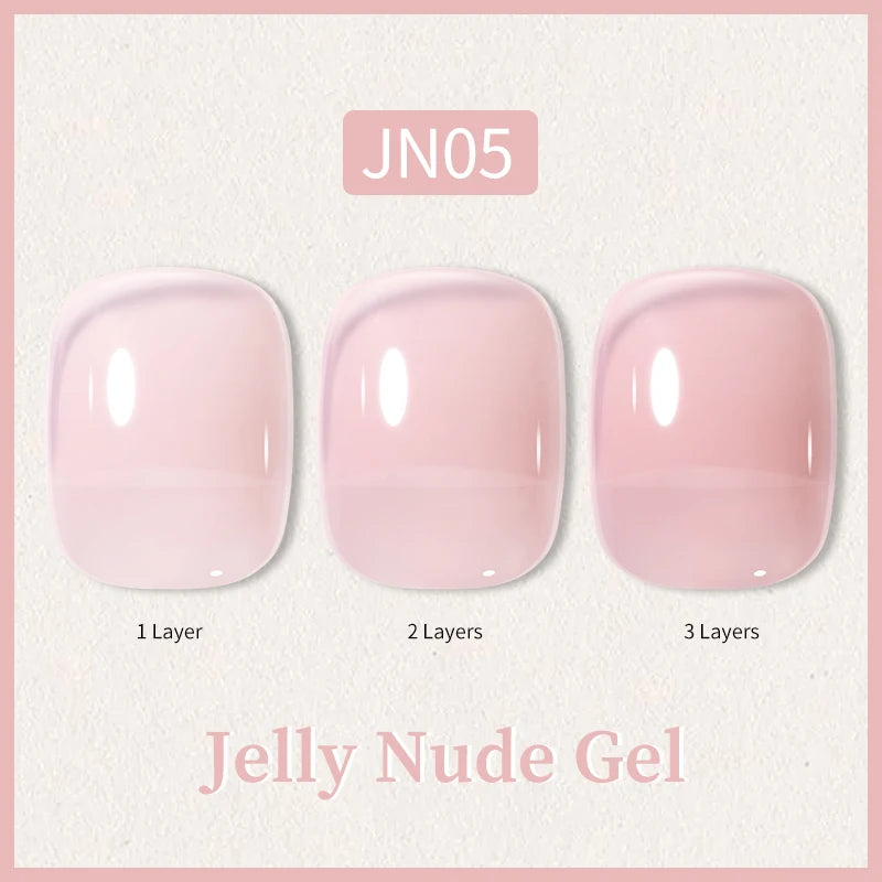 BORN PRETTY 10ml Glitter Pink Nude Jelly Nail Gel Polish Varnis Semi-permanent Sheer Translucent UV LED Soak Off Gel Polish