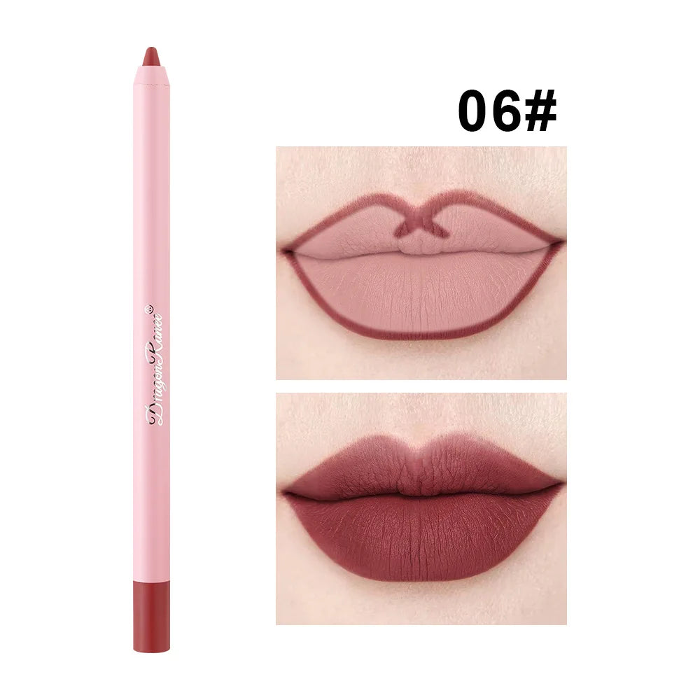 Waterproof Matte Lip Liner in Bean Paste Color, Lip Plumping Lipstick Pen, Non-Fading Lip Liner, Waterproof and Sweat-Proof Long-Lasting Matte Lip Liner, One-Second Plump Lip Lipstick Pen
