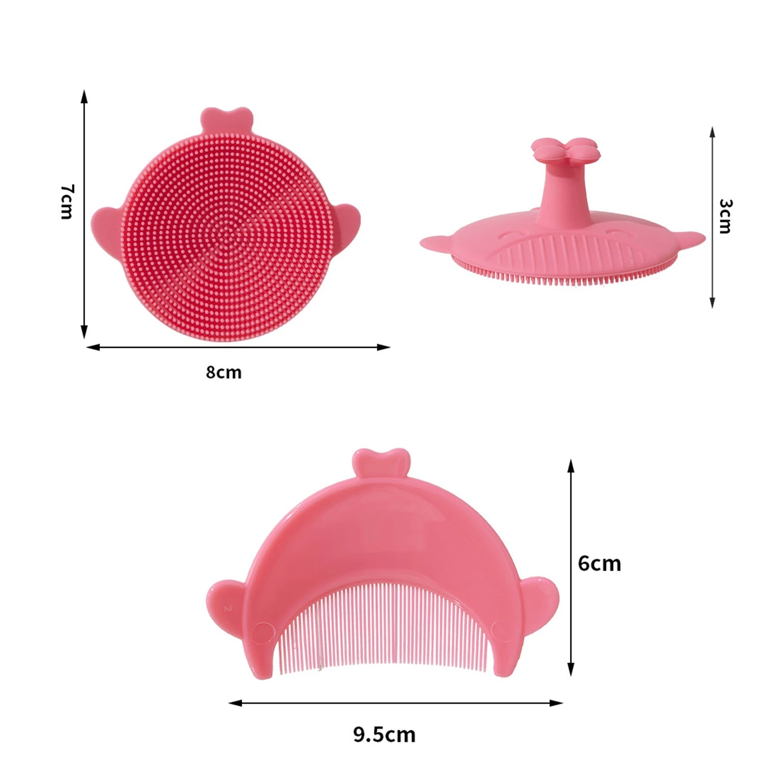 New Baby Hair Comb Accessories Cartoon Cute Comb Infant Bathing Soft Comb Newborn Hair Cleaning Supplies Silicon Head Massage