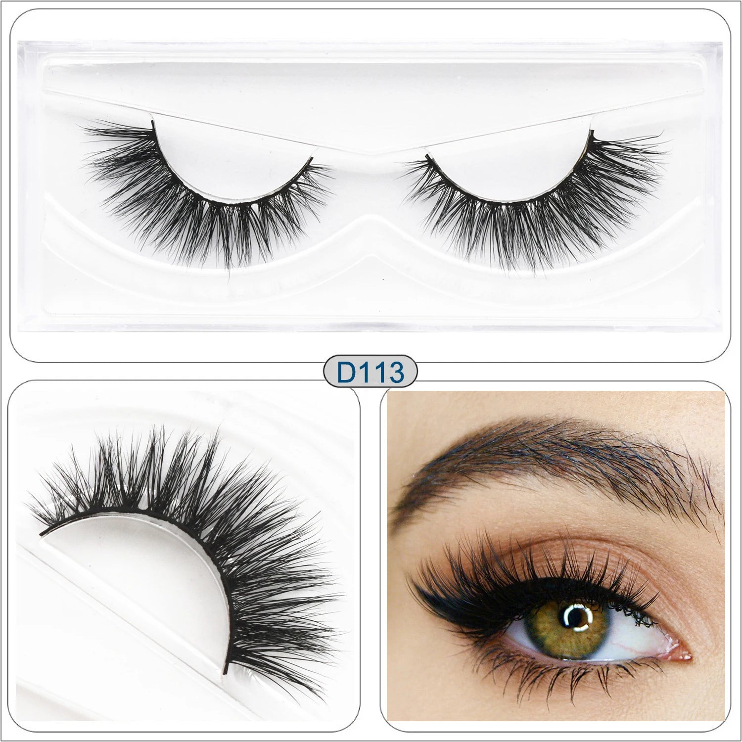 Mink Fake Eyelashes 3D Mink Lashes Natural Long False Eyelash Cruelty-free Mink Hair Fluttery False Lashes Makeup D101 Lash Gift
