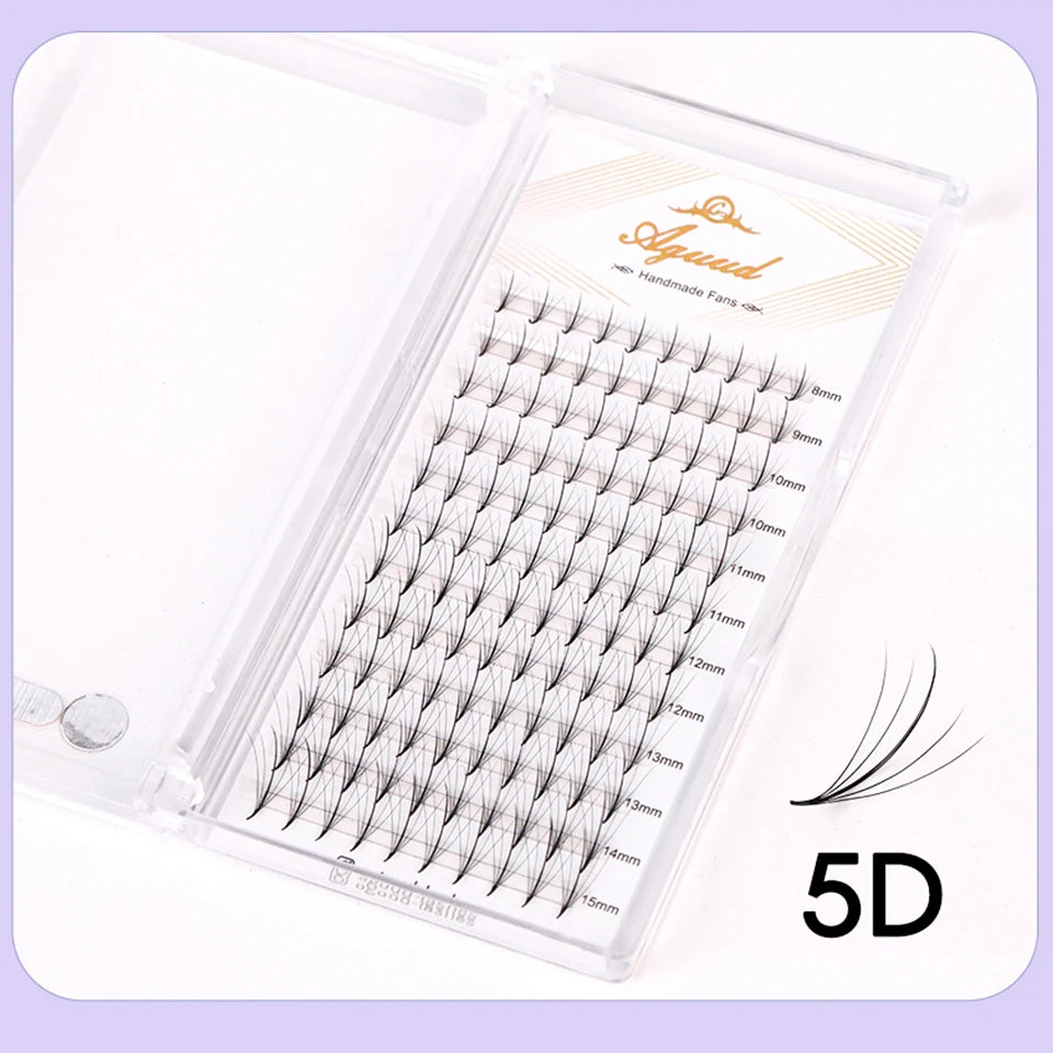 AGUUD Wispy Fans Russia Volume Eyelash Extension Pointy Base Premade 3D 5D 7D 9D Hybrid Fan Sandwich Faux Mink Spike Lash Cluste
