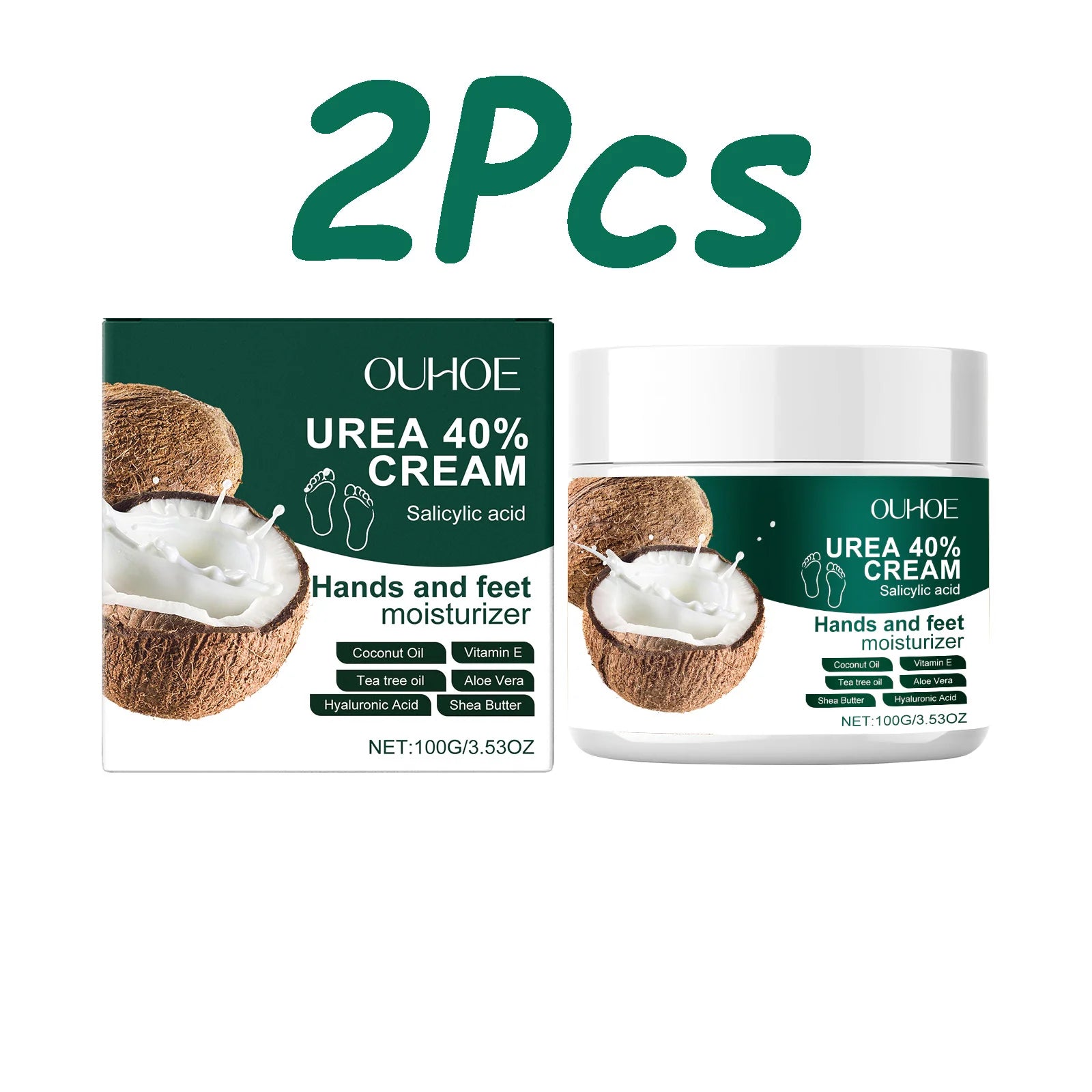 Urea 40% Cream Salicylic Acid Hand Foot Cream for Cracked Heels & Dry Skin Moisturizing Hydrating Callus Remover Smooth Skin