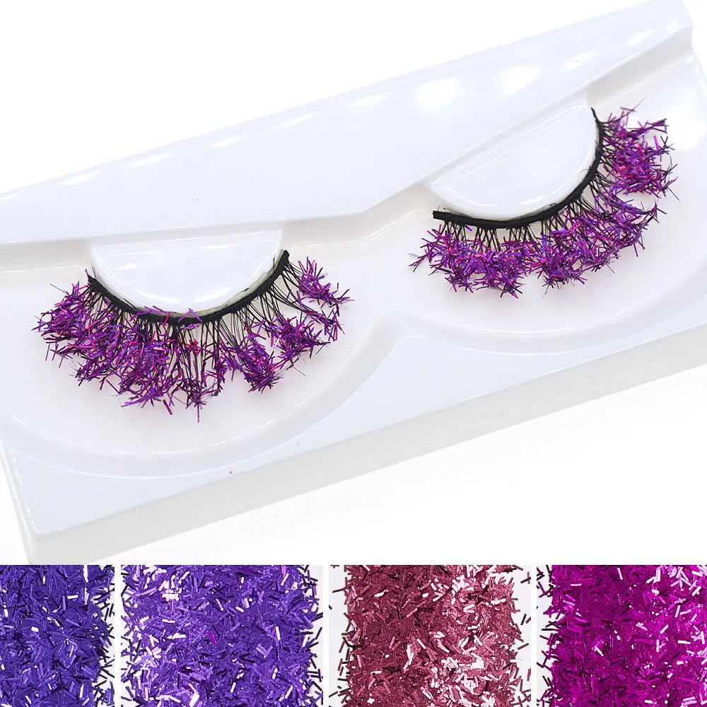HBZGTLAD White Eyelashes Cosplay Makeup Natural Long Cross Strip False Eye Lashes
