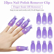 LULAA 10Pcs/16Pcs Plastic Acrylic Nail Art Soak Off Cap Clip UV Gel Polish Remover Wrap Tool Gel Nail Polish Remover Clips
