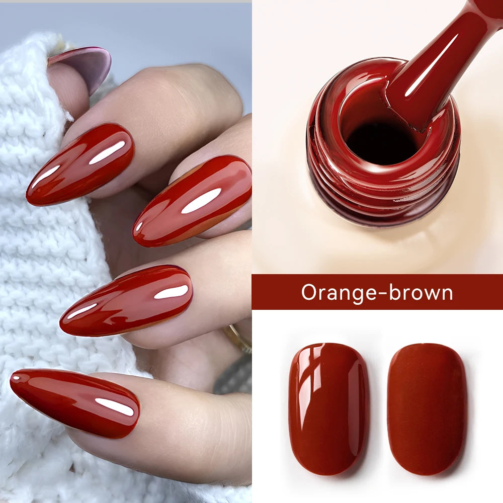 MAYCHAO Cherry Red Gel Nail Polish 12ml Glossy Semi Permanent Soak Off UV LED Frosted Gel Nails Base Painting Varnish