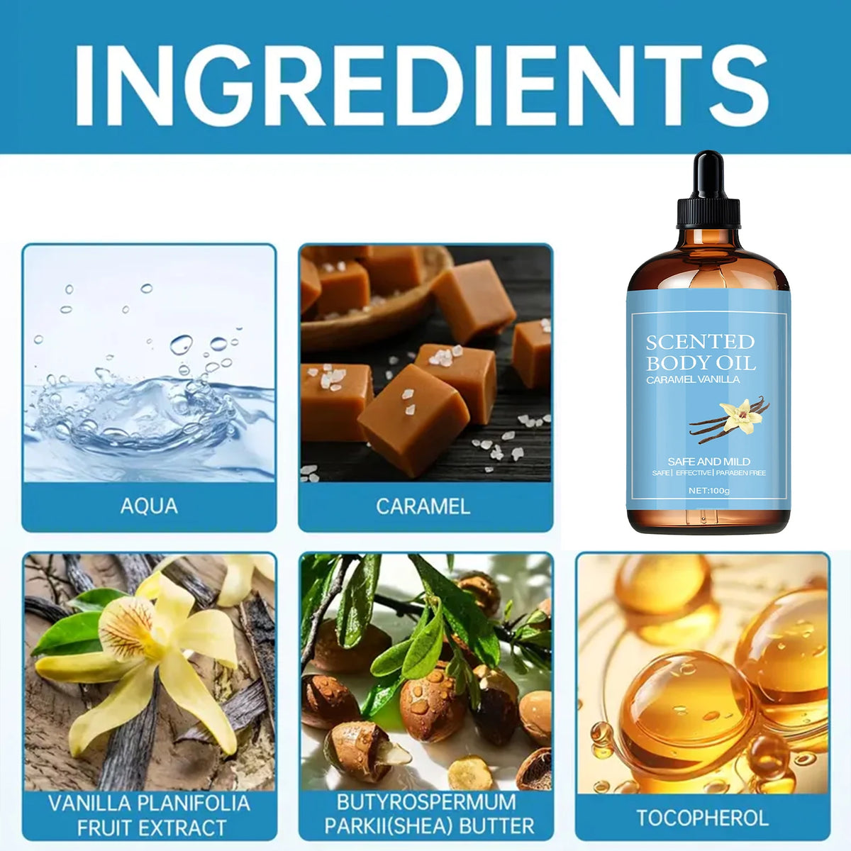 Fragrant Body Oil – Nourishing Formula with Coconut Oil & Ascorbic Acid, Helps Moisturize Dry, Flaky Skin and Support a Soft, Smooth & Hydrated Feel