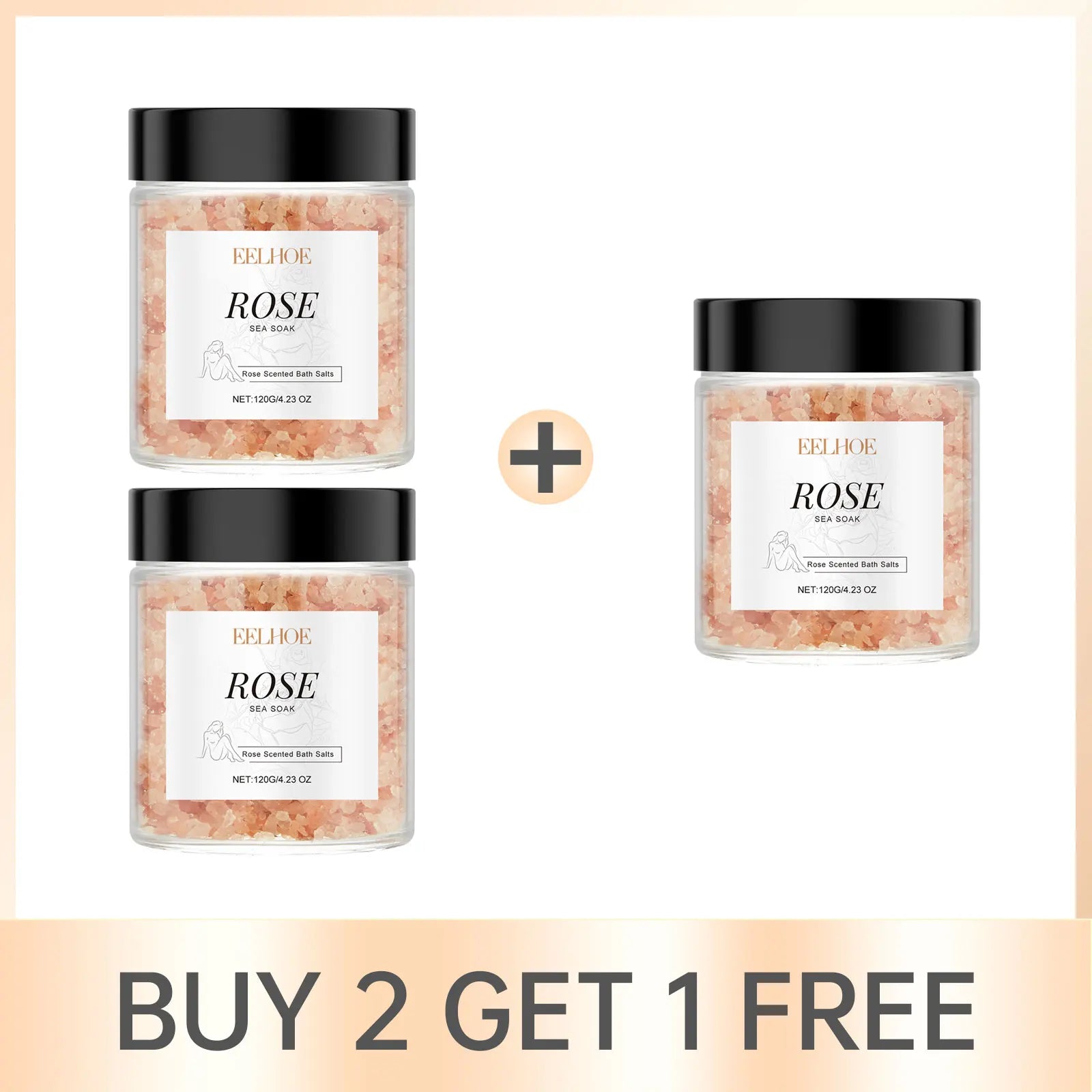Rose Bath Salts Exfoliating Deep Cleansing Shrinking Pores Long Lasting Fragrance Stress Relief Aromatherapy Shower Body Care