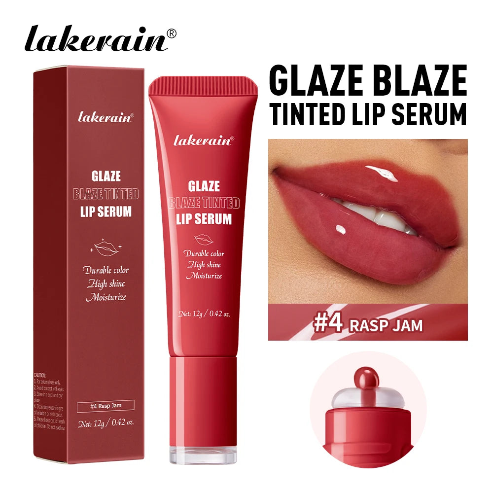 Lakerain Glaze Blaze Tinted Lip Serum Moisturizing Repairing Nourishing Lip Tint Glow Liquid Lip Gel Hydrating Lips Care Makeup