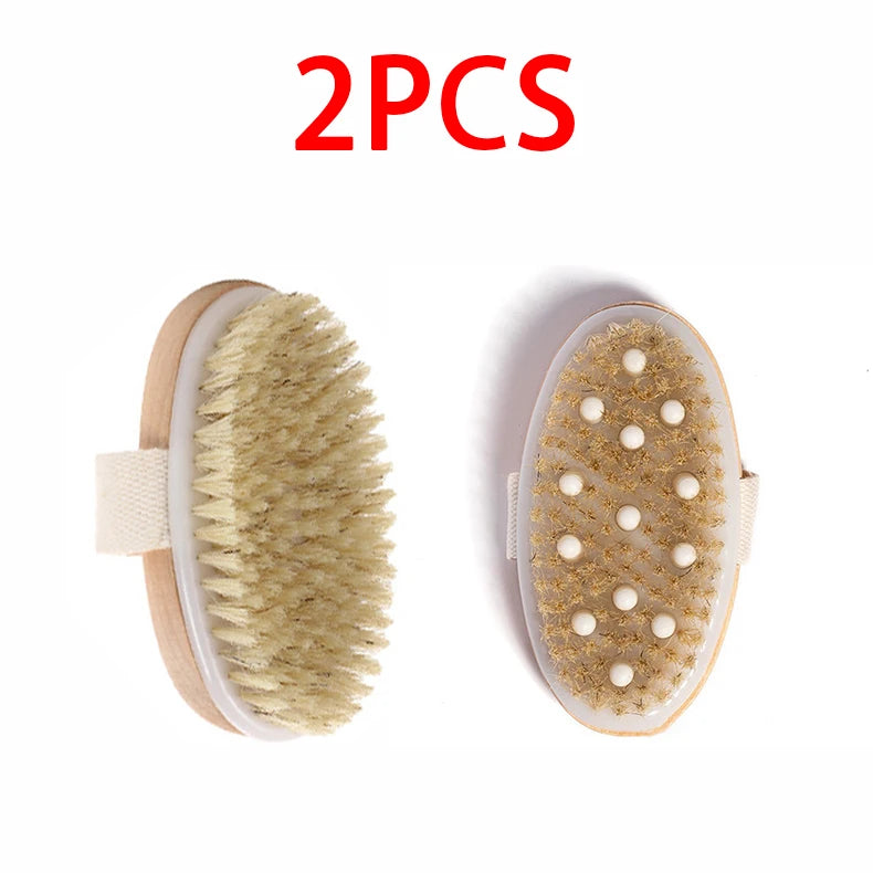 Shower Brush for The Back Handheld Dry Brushing Body Exfoliating Brush Bathroom Cellulite Back Bath Massage  Brush