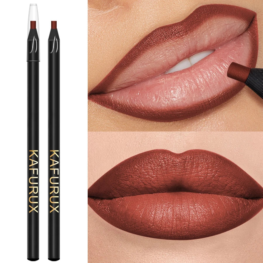 12 Colors Matte Lip Liner Pen Long Lasting Lip Glaze High Pigment Lip Tint Waterproof Red Brown  Lipliner Korean Makeup Gifts