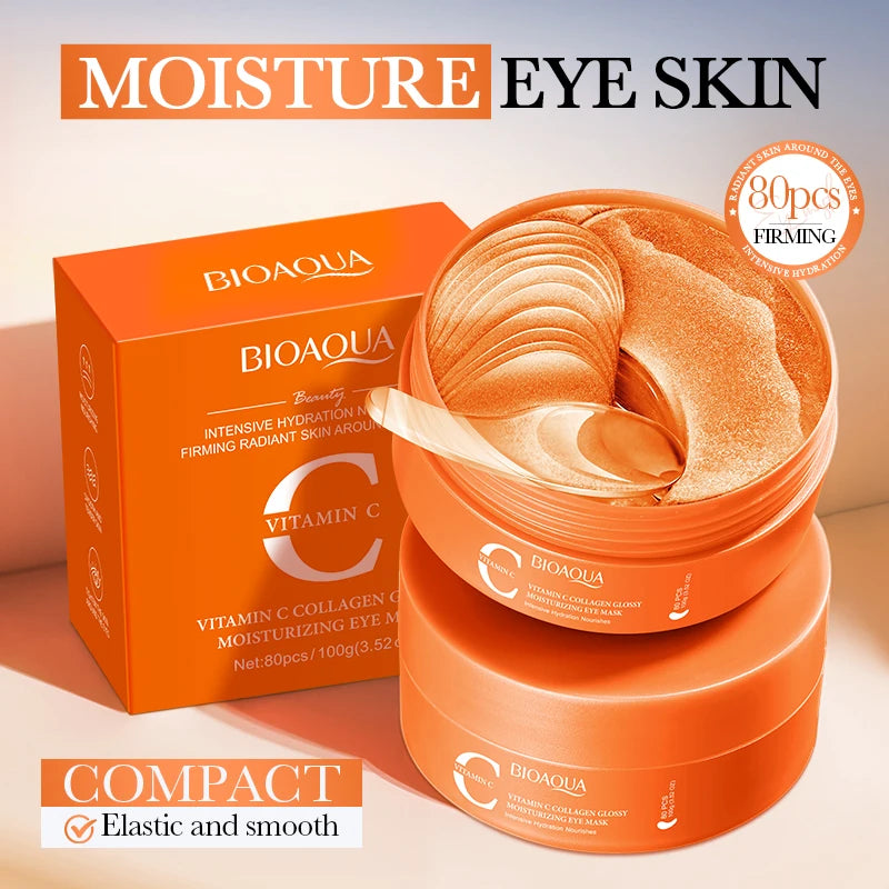 80pcs BIOAQUA Crystal Collagen Eye Mask Anti Dark Circles Anti-Wrinkles Moisturizing Whitening Anti-Aging Retinol Eye Patches