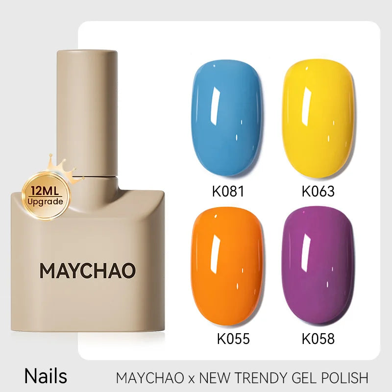 MAYCHAO 12ml Gel Nail Polish Set Professional Salon Nail Art Gels Varnish UV LED Semi Permanent Nail Lacquer Nail Supplies