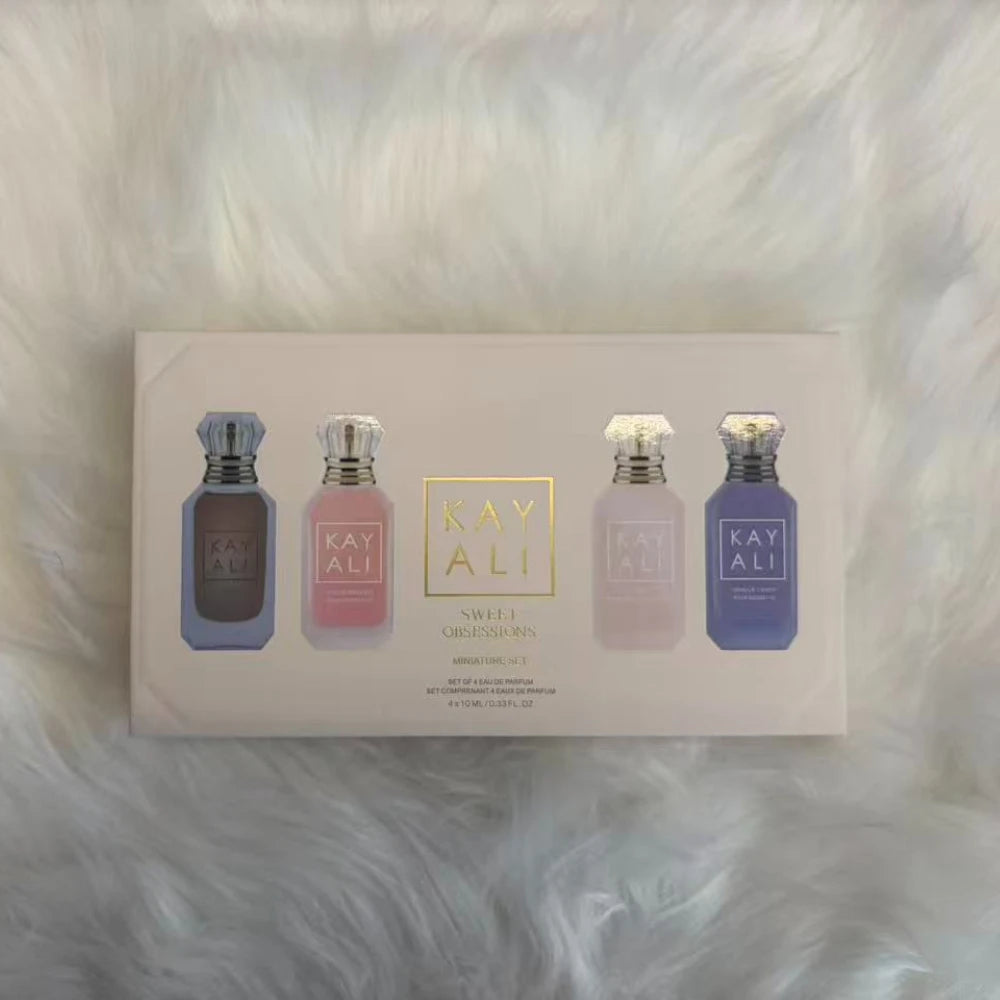 40ml Perfume Mini Set 4x10ml Sweet Vanilla Candy Marshmallow Rose Eau De Parfum Gift Set Long Lasting Fragrance for Women
