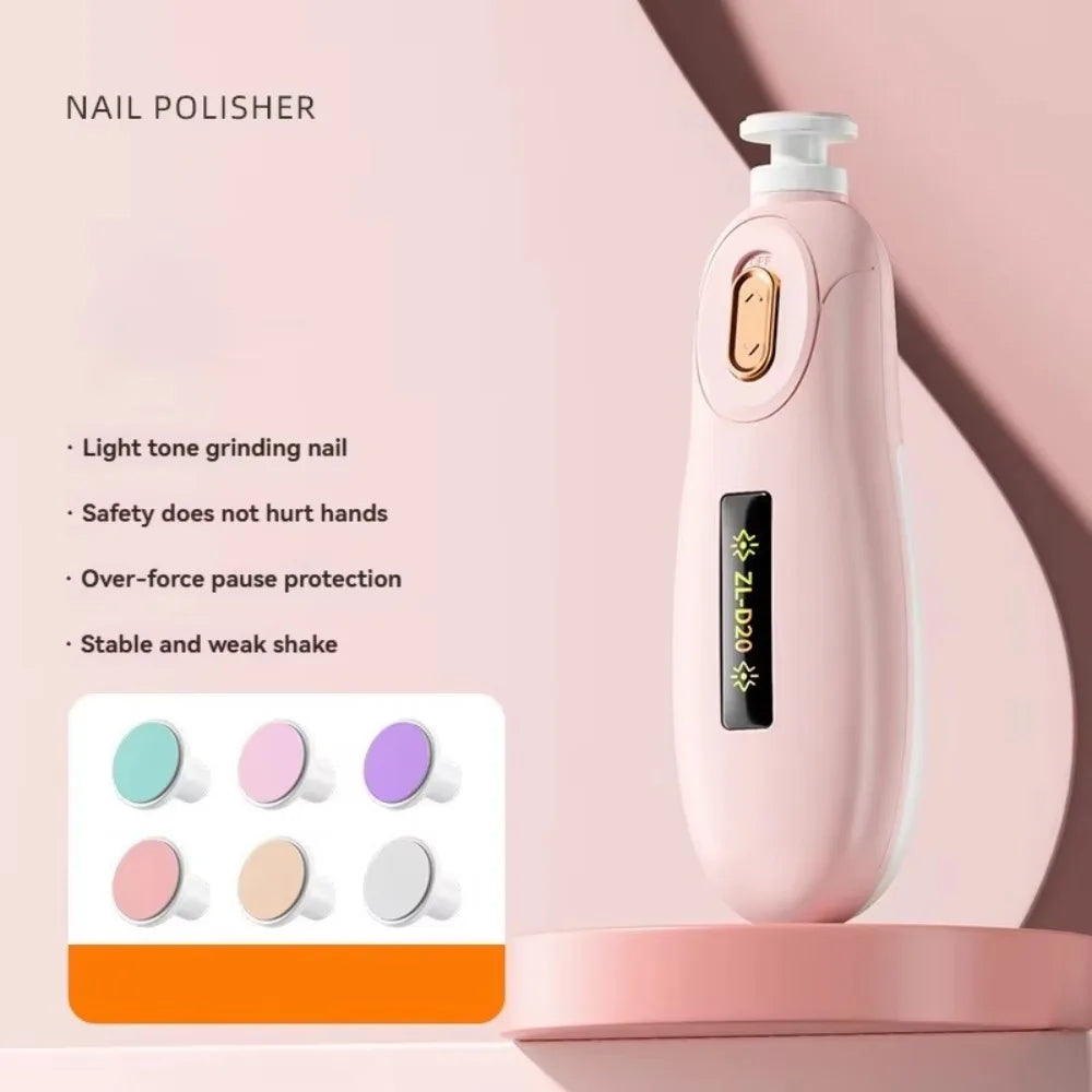 Convenient Electric Baby Nail Trimmer Safety 6 Grinding Heads Baby Nail Grinder Child's Silent Newborn Nail Clippers Gift