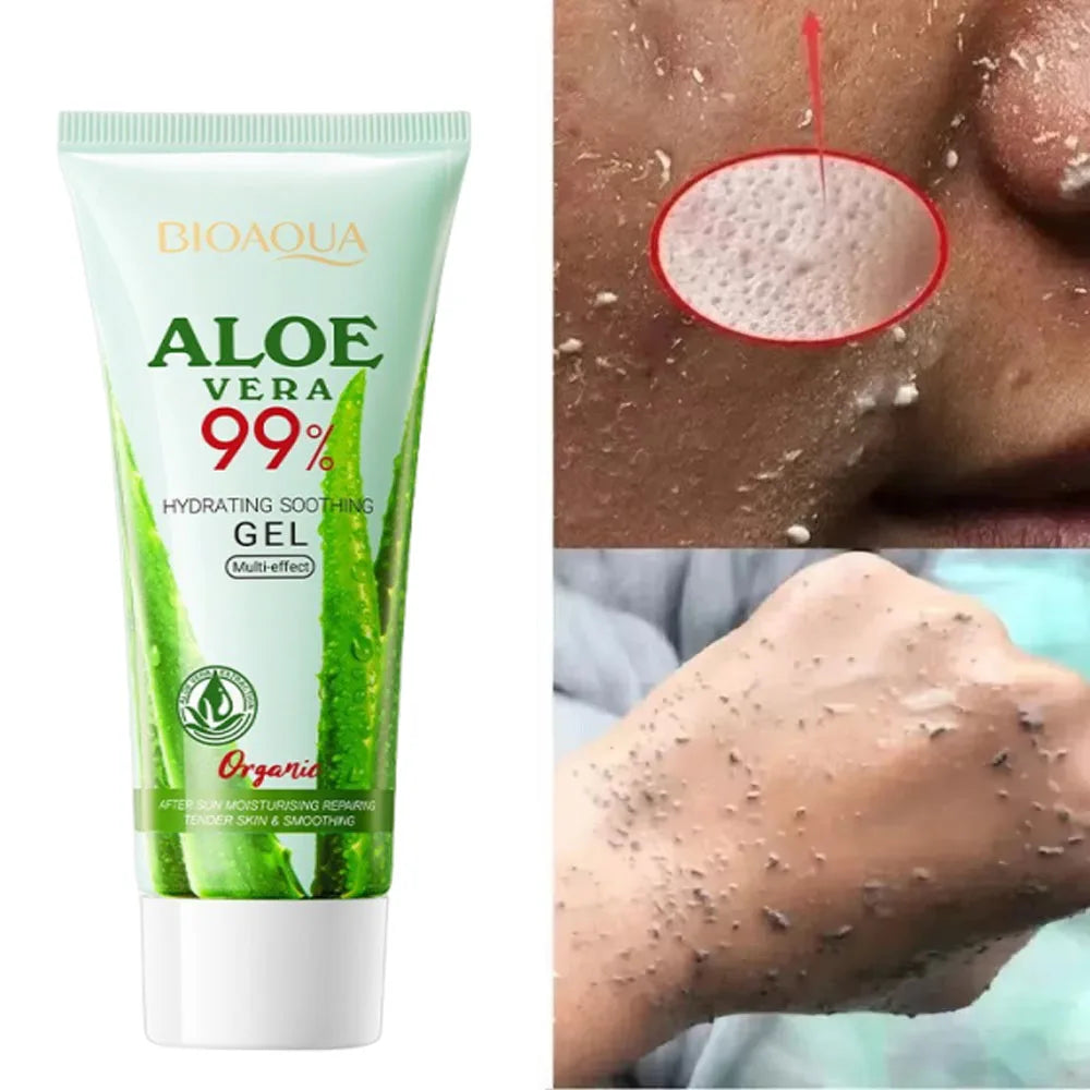Aloe Exfoliating Gel Facial Deep CleansingPore Shrink Pore Cleansing Skincare Whitening Moisturizing Repair Facial Scrub Cream