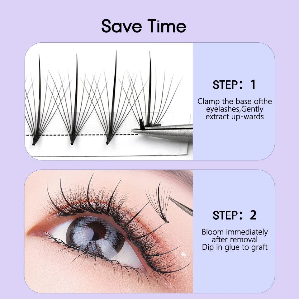 AGUUD 3D/5D/7D/9D Wispy Premade Fans Lash Extension Pointy Base Promade Spike Fans Cluster Eyelash Russian Volume Lash Extension