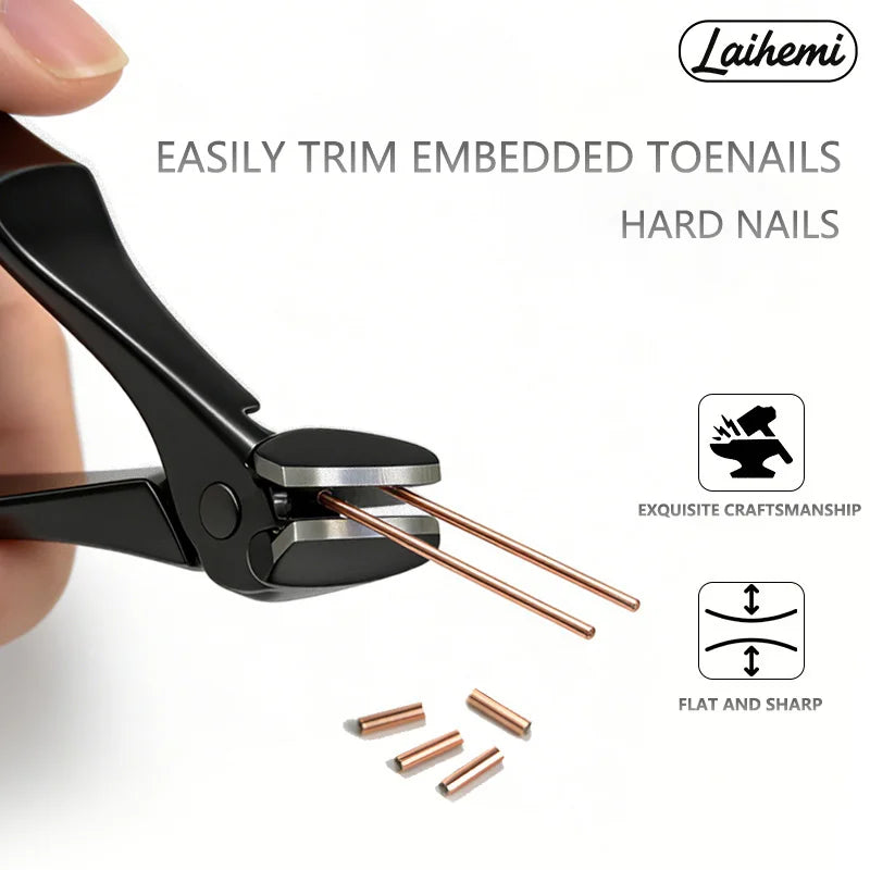 Ingrown Nail Clippers, Slanted Curved Blade Toenail Clippers, Wide Jaw Anti-Splash Nail Clipper for Thick Ingrown Nails, Stainle