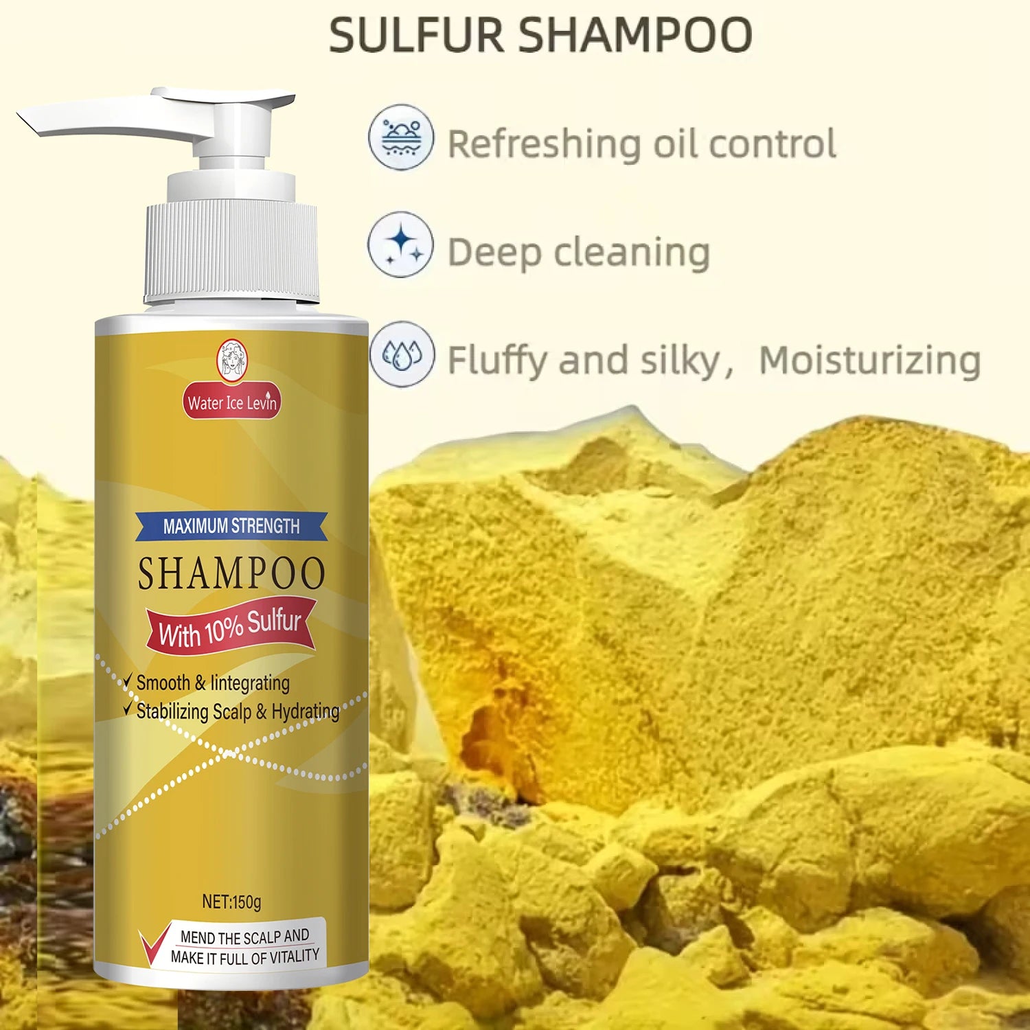 Maximum Strength 10% Sulfur Shampoo - Smoothing, Scalp Stabilizing & Hydrating for Men & Women.