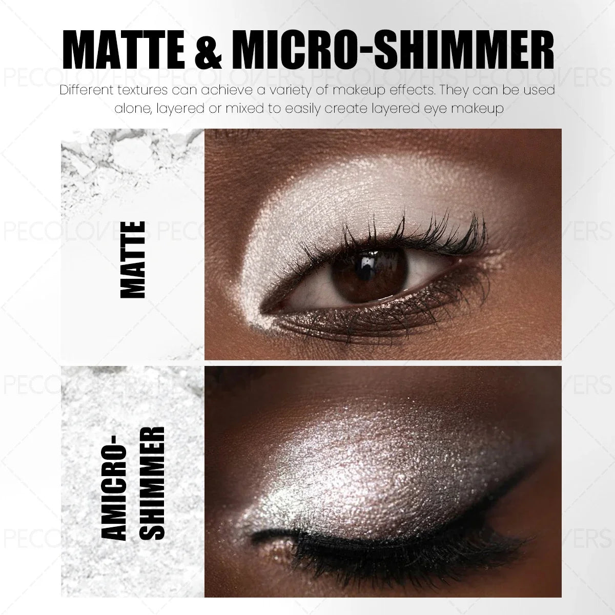 1PC Silvery Eyeshadow, White Eyeshadow, Eye Highlighter, Shimmering, Waterproof and Long-Lasting, Suitable for All Skin Tones