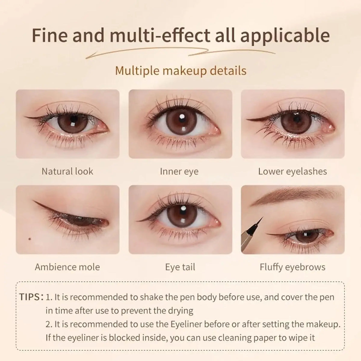 Judydoll Liquid Eyeliner, Ultra Fine Liquid Eyeliner Waterproof with Smooth Strong Fibres, Smudge-proof, Longwearing, Smooth