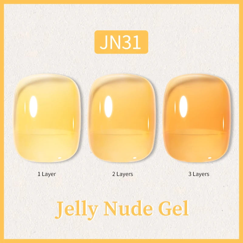 BORN PRETTY 10ml Glitter Pink Nude Jelly Nail Gel Polish Varnis Semi-permanent Sheer Translucent UV LED Soak Off Gel Polish