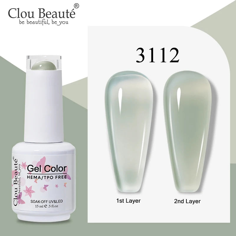 Clou Beaute Semi-transparent Jelly Color UV Gel Manicure Gel Nail Nail Supplies For Professionals Semi-permanent Varnish 15ml