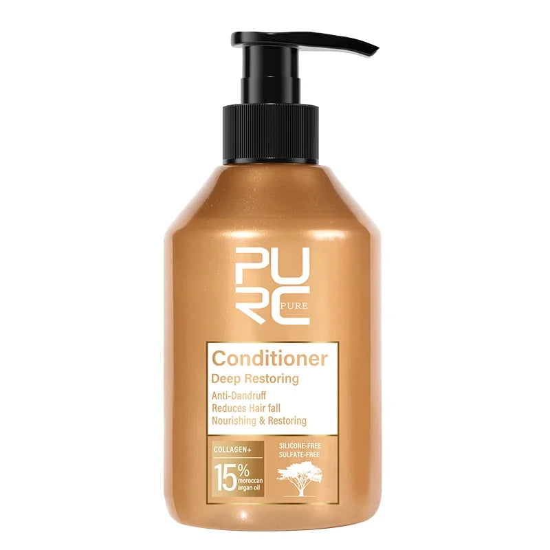 PURC Amino Acid Shampoo Conditioner Morocco Argan Oil Sulfate-Free Smoothing Keratin Hair Treatment Repair Damaged Hair Care