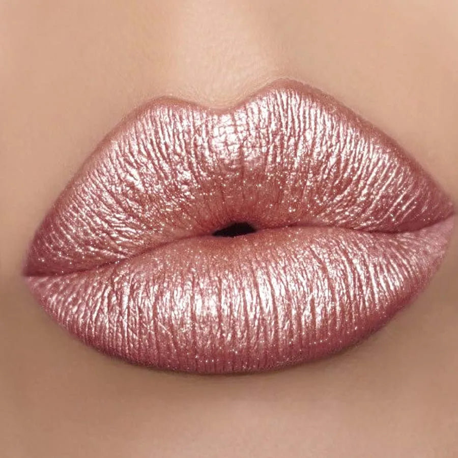 1PC Metallic Lipstick Longlasting Glitter Lip Glaze Waterproof Moisturize Red Luminous Liptint Shimmer Shiny Lipgloss Makeup