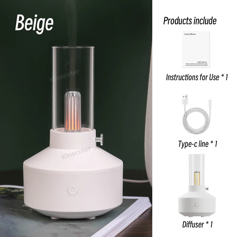 KINSCOTER Home Portable Aroma Diffuser USB Air Humidifier Essential Oil Night Light Cold Mist Maker Sprayer for Gift Bedroom