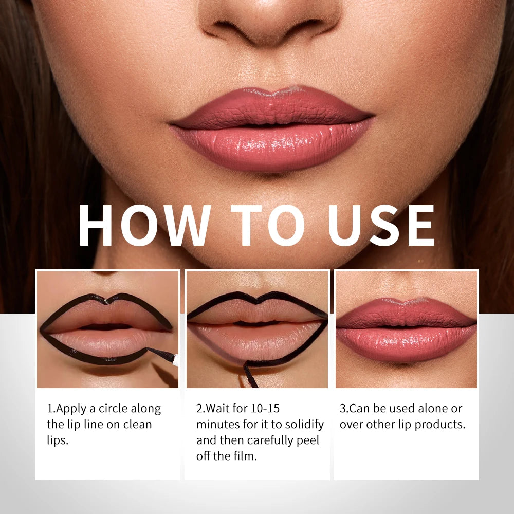 Peel Off Lip Stain Lip Liner Tattoo Long-Lasting Waterproof Smudge-Proof Transfer-Proof Matte Lipliner Magic Lip Cosmetic
