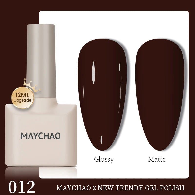 MAYCHAO 12ml Gel Nail Polish Set Professional Salon Nail Art Gels Varnish UV LED Semi Permanent Nail Lacquer Nail Supplies