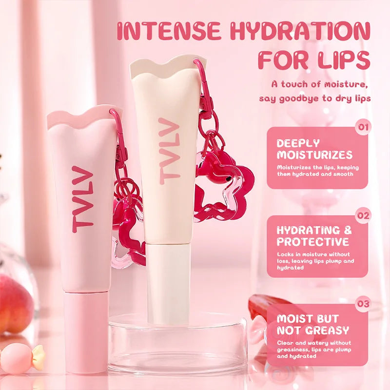 Tvlv Color Lip Gloss Lip Balm Lip Oil Three-In-One |   Autumn and Winter Essential Moisturizing Lip Care, Lip Wrinkle Reduction, Anti-Cracking, and Brightening